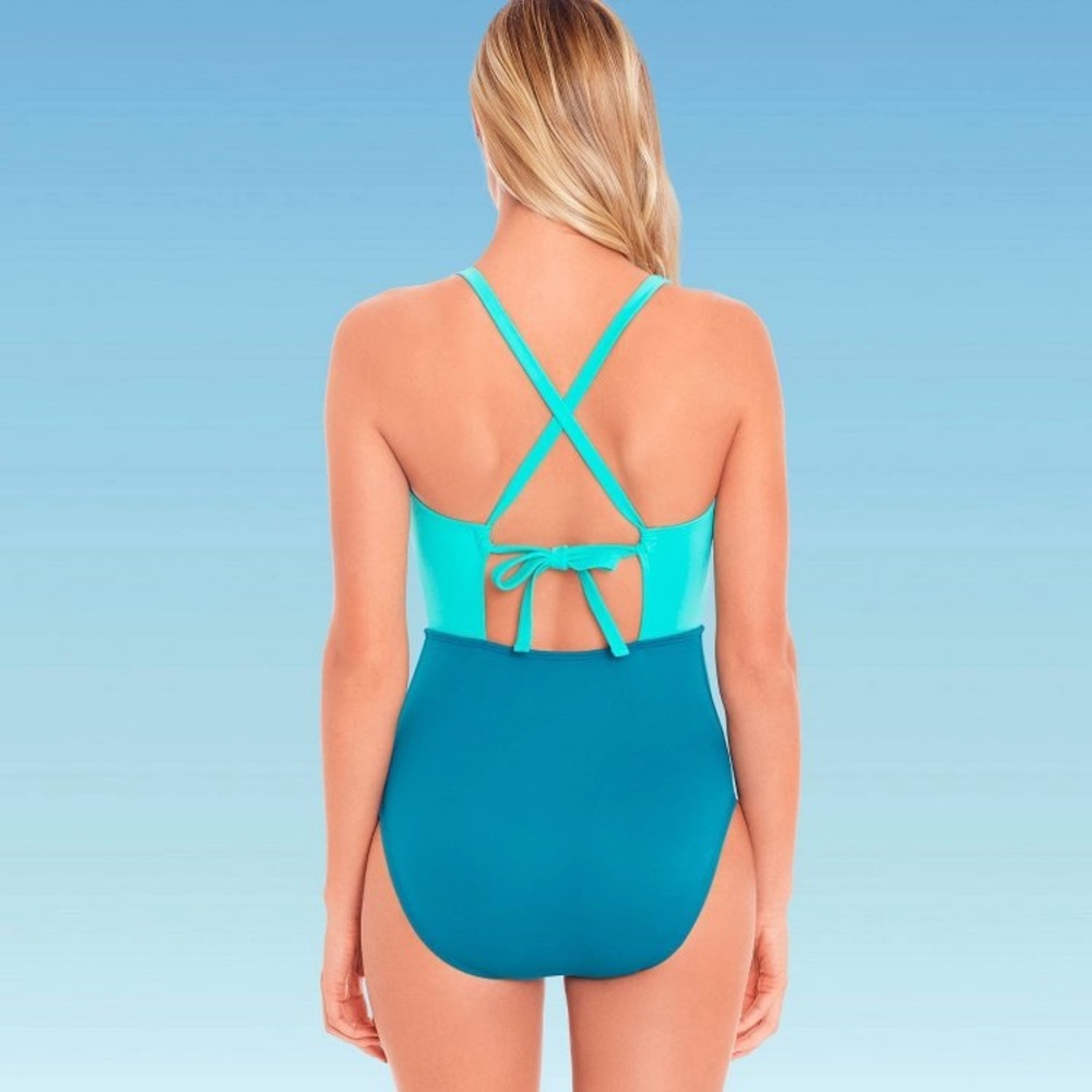 Beach Betty Swimsuit By Miracle Brands Small Teal - Picture 2 of 4